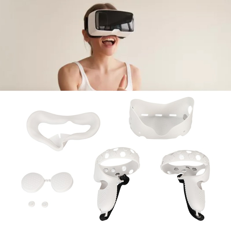 5 in 1 Silicone Cover Set for Quest 2 Includes