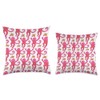Pink Roller Monkey Funny Cute Rabbit monkey Throw Pillow