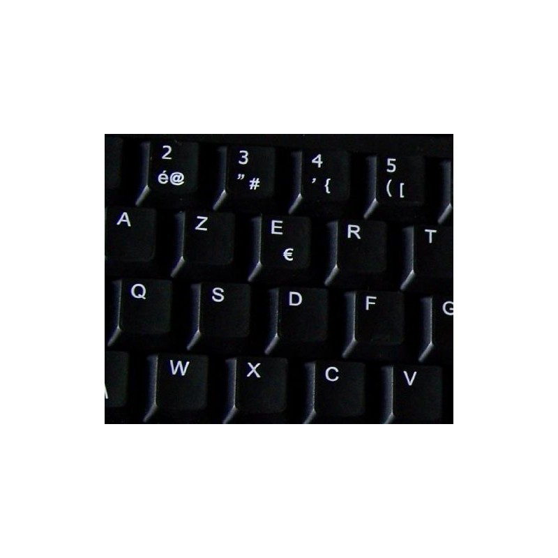 French Belgian Non-Transparent Keyboard Stickers ON Black Background for Laptop,