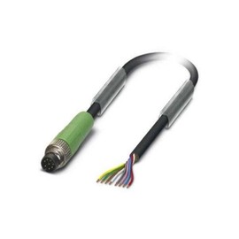 PHOENIX CONTACT SAC-8P-M 8MS/1.5-PUR Sensor/Actuator Cable, M8 Plug Straight, 8 Pin, 1.5 m Cable Length, Black/Grey
