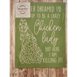 Magnolia Design Co Adhesive Reusable Silkscreen Stencil Crazy Chicken Lady