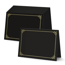 BELLE KR® Black Certificate Holders 8.5 x 11, 30 Pcs - Used as Award Certificate Folders with Gold Foil Border for Letter Size 8.5" x 11" Certificates, Awards, Documents and Diplomas