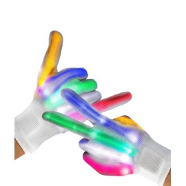 Voice Activated Sound Control LED Flashing Gloves LED Light Up Gloves with 5 Colors and 7 Modes for Christmas Party Favors, Large