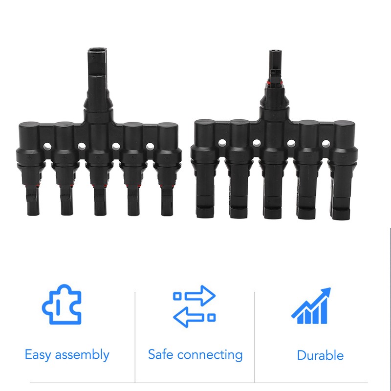 1 Pair Solar Panel Connector T Branch Cable Splitter Coupler