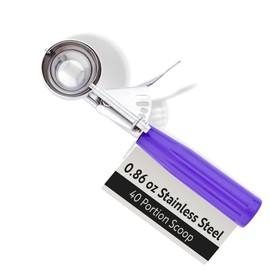 Restaurantware 0.86 Ounce Portion Scoop, 1 Trigger Release Stainless Steel Cookie Scoop - With Orchid Handle, Stainless Steel Disher, For Portion Control, Cookie Dough, Cupcake Batter, Or Ice Cream