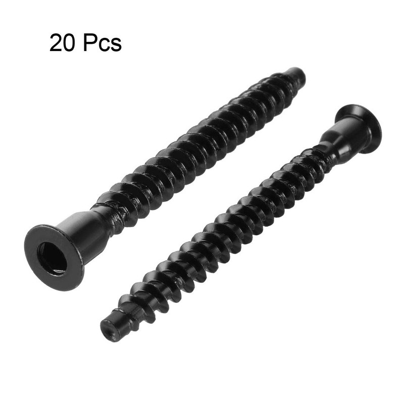 sourcing map Furniture Confirmat Screw 7x69mm Hex Socket Wood Screws