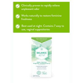 Balance Activ | Odor Relief Vaginal Suppository for Women | Works Naturally to Rapidly Relieve Unpleasant Odor and Restore Feminine Freshness