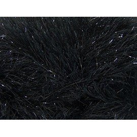 Large 100 Gram Skein Black Eyelash Dazzle Metallic Eyelash Yarn