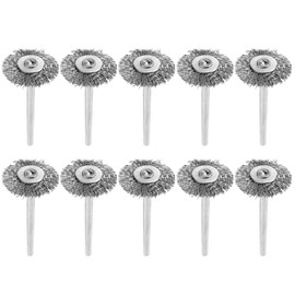 10Pcs 25mm Mini Stainless Steel Wire Brush, Polishing Wheel for Grinder Ro-tary Tool for Metal Surface Cleaning