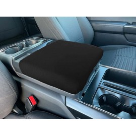 Car Console Covers Plus Hand Made in USA Designed for Ford F150 2021-2025 Select Models w/Computer Work Surface Bucket Seats ONLY Neoprene Auto Armrest Center Console Cover Protector Black