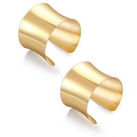 MOZAKA 2 Pcs Cuff Bangle Bracelet for Women Wide Open Cuff Bracelets Gold Sliver Wrist Cuff Wrap Bracelets Adjustable
