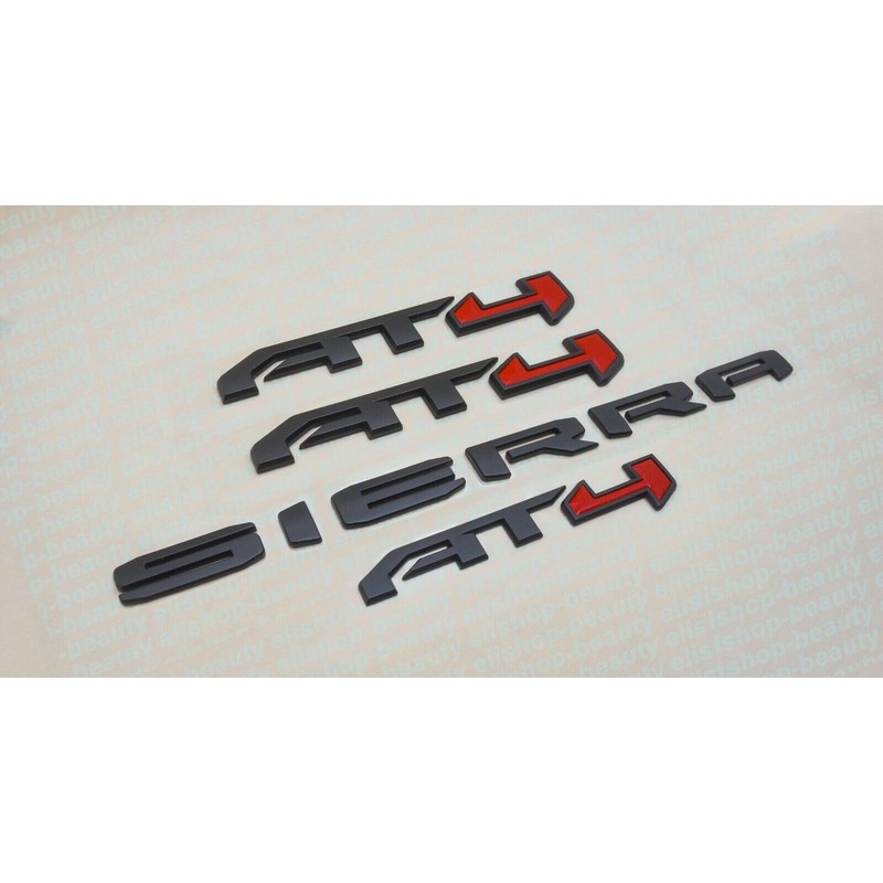 4PCS Kits AT4 Overlay Emblem Badge Sticker Sierra Replacement for