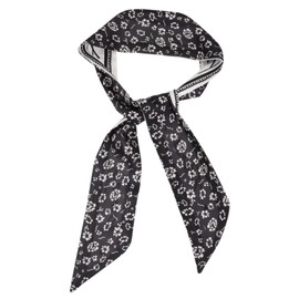 Mikinona Stylish Silk Hair Scarf Hair Band for Women Vintage Ponytail Holder with Floral Print Chic Neck Scarf Accessory for Everyday Wear and Special Occasions