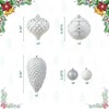18ct Christmas Elegant Silver Deluxe Large Shatterproof Ornaments
