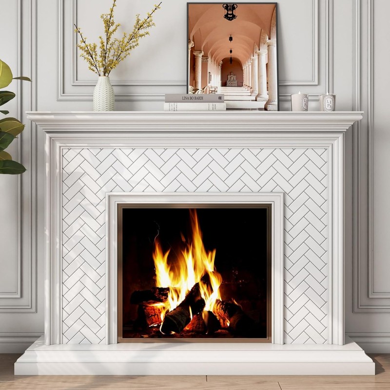 FunStick 15-Sheet White Peel and Stick Backsplash Tiles for Kitchen