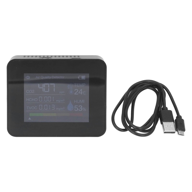Portable Carbon Dioxide Detector USB Charging Temperature and Humidity Tester
