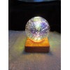 Globe LED 3D Fireworks Night Light Lamp Small Globe Wood
