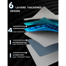 DEXSO Heavy-Duty RV Travel Trailer Cover Fits 21'-24' Motorhome, Reinforced 6-Layer Windproof, Waterproof, and Anti-UV Camper Cover with 4 Tire Covers, 2 Straps, and Adhesive Repair Patches