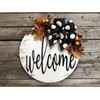 FALL WELCOME Wreath for Front Door Round Hello Hanger with