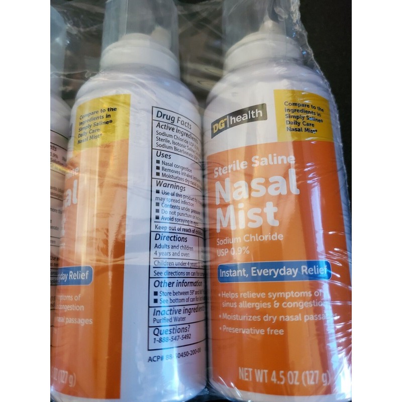 DG Health Saline Nasal Spray Allergy Spray, Congestion Spray 3