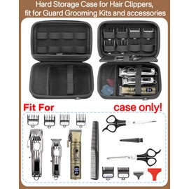 RAIACE Hard Storage Case Compatible with Hair Clippers, Protective Carrying Bag for Barber Accessories/for Guard Grooming Kits. (case only) - Black