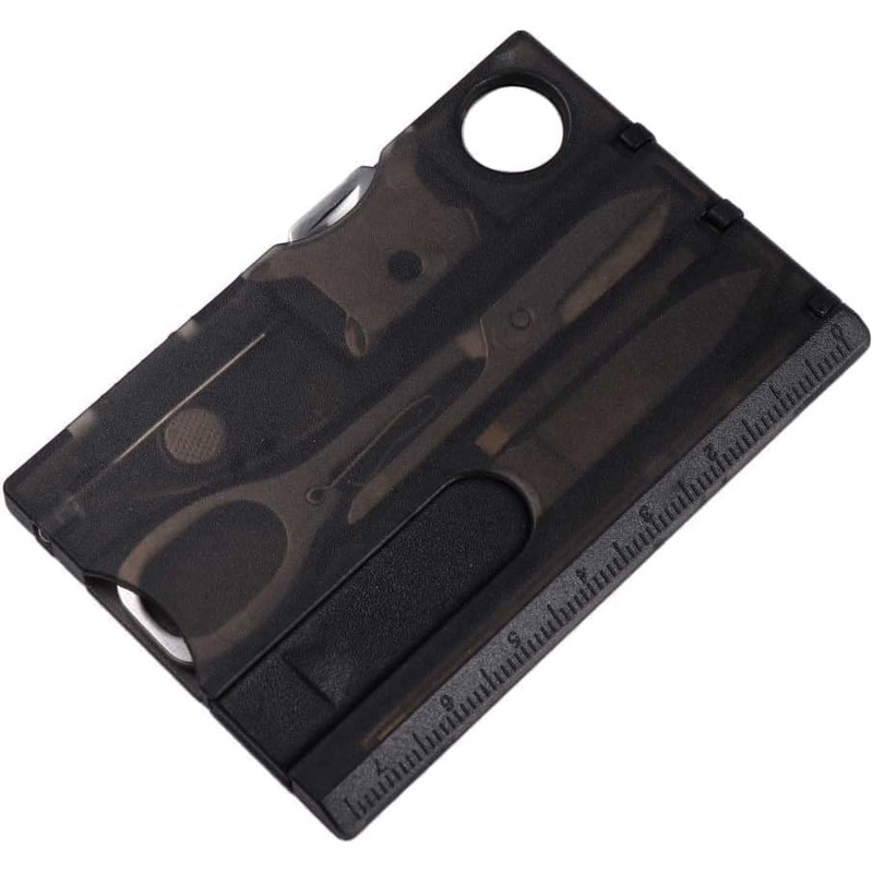 Black 12-in-1 Pocket Multi Tool - Credit Card Size Survival