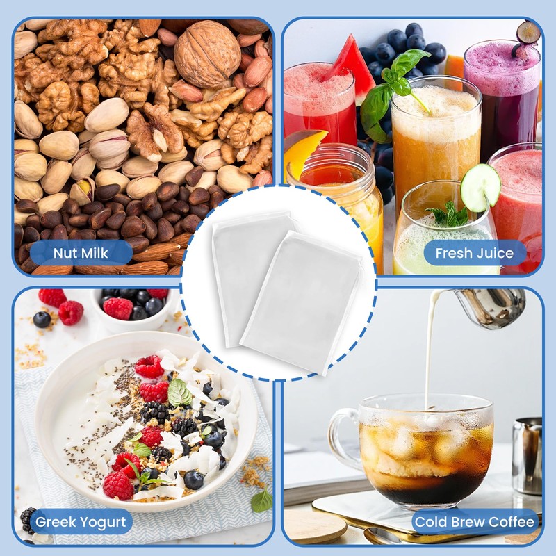 6Pcs Nut Milk Bag, Mesh Nylon Filter Strainer, Cold Brew