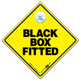 Black Box Sign, Black Box Car Sign, Speed Restricted Car Sign, Black Box Driver Sign 14cm x 14cm