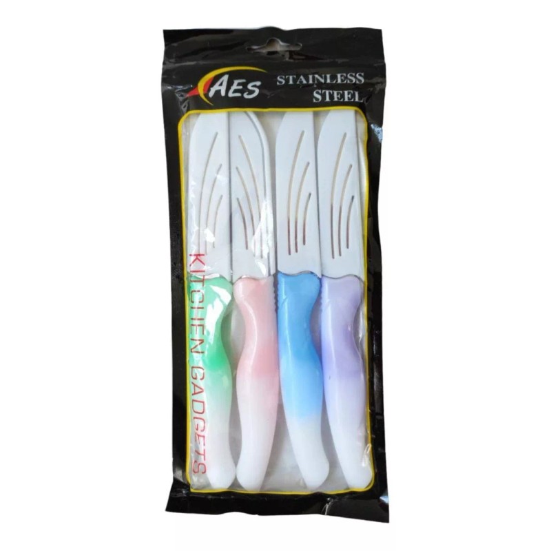 KH Set De 4 Cuchillos De Colores Con Protector Plástico