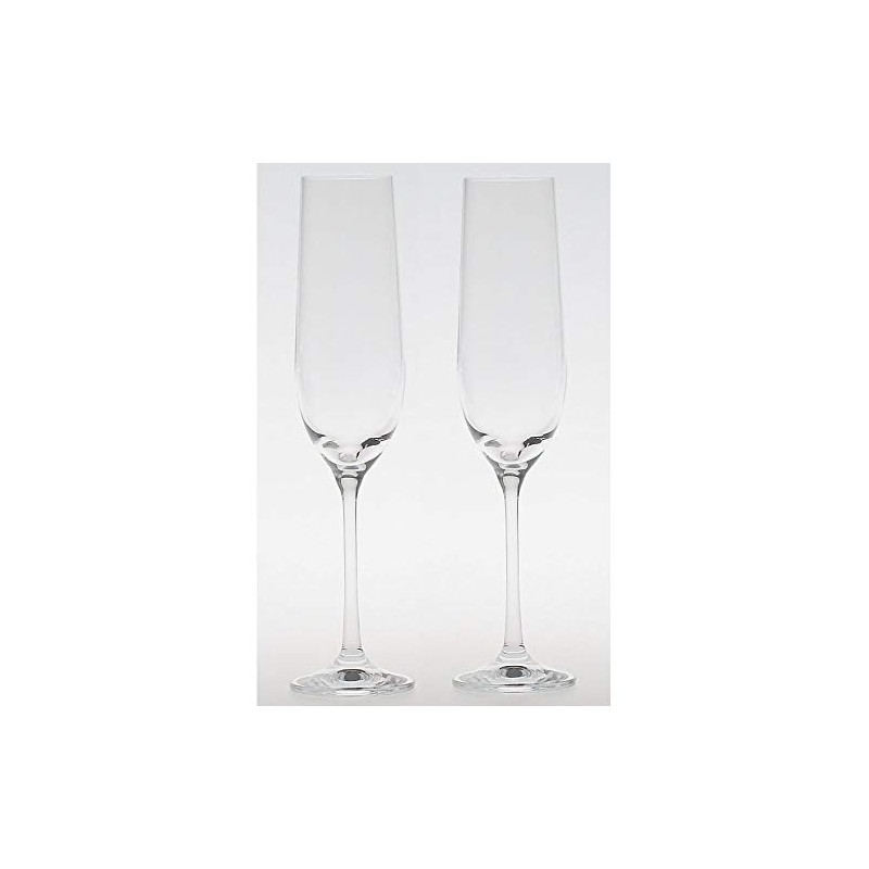 Bohemian Glass Pair Champagne Glasses 190ml