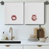 OVAcational Red Chinoiserie Christmas Kitchen Towels, Xmas Snowflake Wreath Decorative