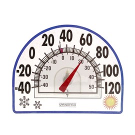 Springfield Static Cling Indoor Outdoor Thermometer, Temperature Gauge for Patio, Pool, and Sauna, 8-Inch, White/Blue