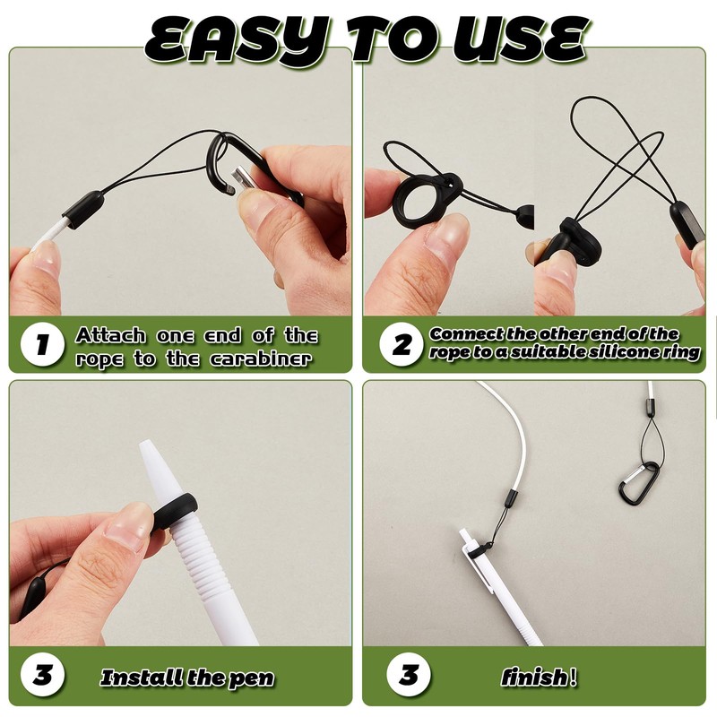Lewtemi 5 Sets 24 Inch Pen Leash for Clipboard Lanyard