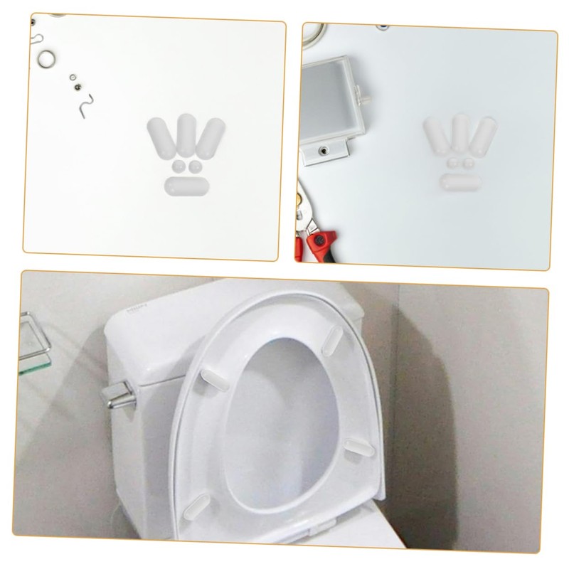 Operitacx 1 Set Toilet Seat Bumpers Light Grey Corner Spacers