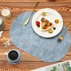 Oval Table Mats Set of 6, Faux Leather Placemats, Heat