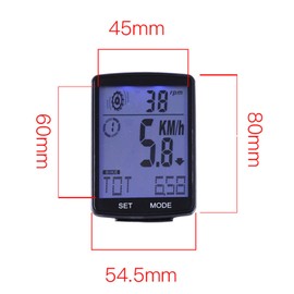 Bicycle Computer, 2.8 Inch LCD Backlight Bicycle Accessories, Waterproof Bicycle Computer Wireless, Bicycle Speedometer with 2 Different Mounts