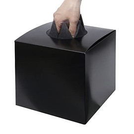 Japanese Lottery Box with Blindfold Sheet, Black, Plain, Height 7.3 x 7.9 x 7.9 inches (18.5 x 20 x 20 cm), Bottom Board Included, Entry Box, Lottery Drawer, Lottery Drawing Box
