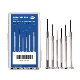 NINDEJIN 6PCS Precision Screwdriver Set, Flathead & Phillips Screw Repair Kit for Electronics & Small Items – Laptops, Watches, Phones, Computers, Doorbells, Toys, Glasses