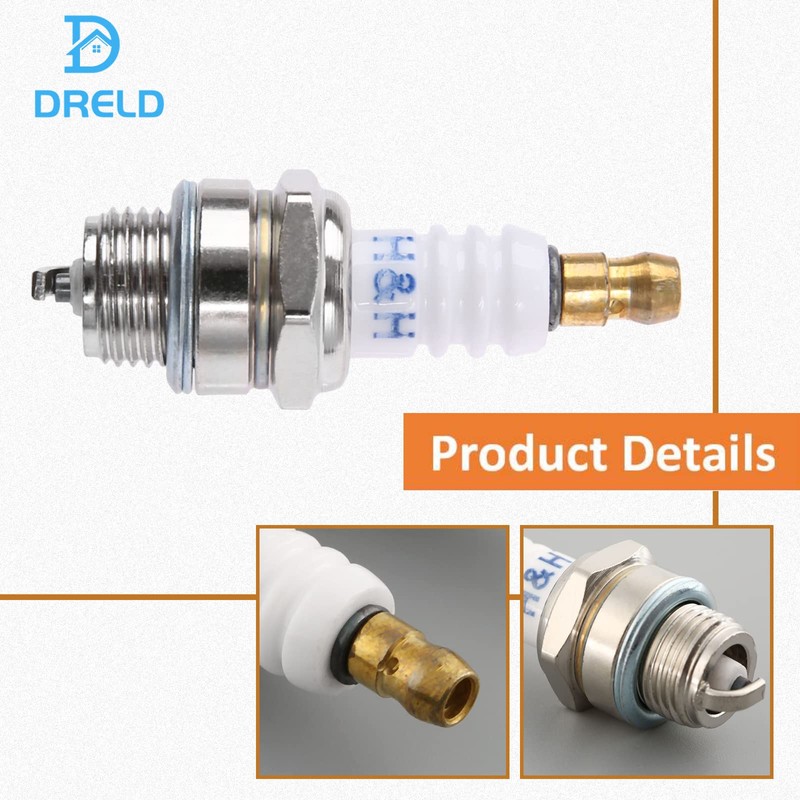 DRELD 4Pcs L7T Spark Plugs, 2 Stroke Engine Spark Plug