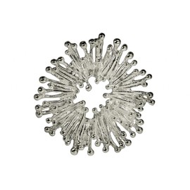 SILBERMOOS women's pendant sun sunrays sparks open round matt 925 sterling silver