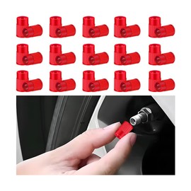 Zpana Car Tire Valve Stem Caps, 30PCS Plastic Leak Proof Corrosion Resistant Vehicle Tyre Valve Stem Cover, Dustproof Automotive Wheel Air Caps, Universal for SUVs Trucks Motorcycles (Red)