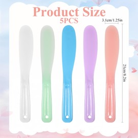 Zelphvt 5 Pcs Large Plastic Cosmetic Spatula Large Makeup Scoops Mask Mixing Spoon Scoops Reusable Stick Applicator Beauty Spa Makeup Tools for DIY Cream Lotions Moisturizers