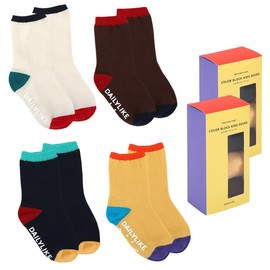 Dailylike Baby Boys Girls Non Slip Grip Ankle Crew Socks with Anti Skid Grippers for Infants Toddlers Kids 4 Pairs