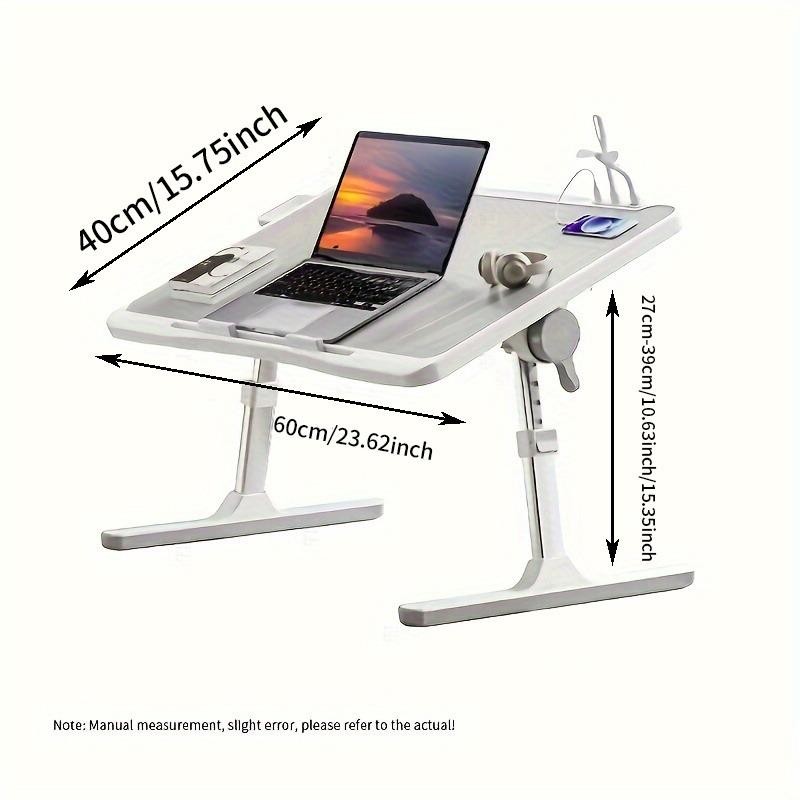 Laptop Bed Table - Adjustable Height, Foldable With USB Charging