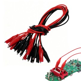 Ginhkok Alligator Clip Electric Alligator Clip Test Lead Set Insulated Test Lead with Alligator Clip 0.5mm²/20AWG Wire Alligator Clip Test Lead 50cm Electrical Test Stamp Jumper Soldered Ends Circuit