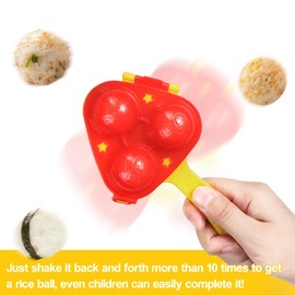 Rice Ball Mold, Upgraded Rice Ball Shaker, Onigiri Rice Ball Maker Molds for Kids, DIY Mini Sushi Maker Mold