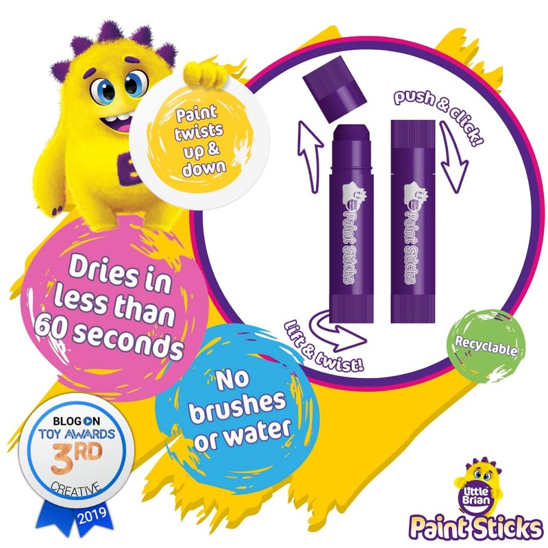 Little Brian Paint Sticks - Pastel 6Pack