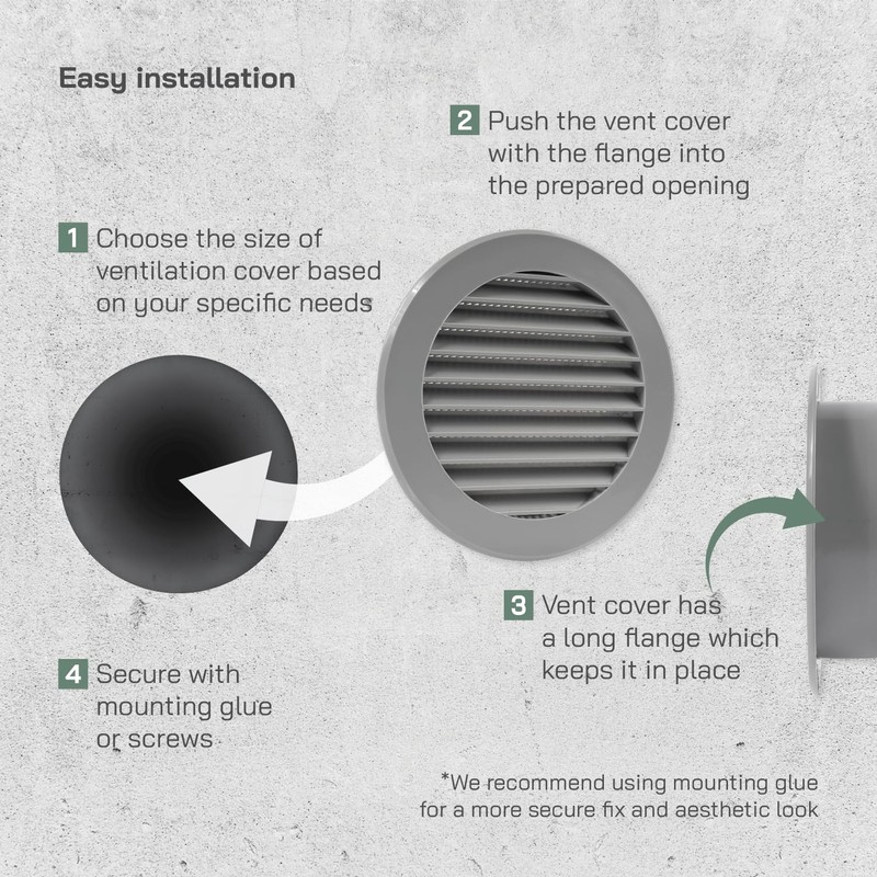 Vent Systems 4'' Inch Gray Soffit Vent Cover - Round