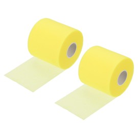 PATIKIL 30 Yard x 2.8 Inch Badminton Grip Cushion Wrap, 2 Pack PE Tennis Racket Grip Tape Backing Film Handle Anti Skid Cushion Accessories, Yellow