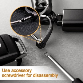 KOQAIIZ Key Fob for Car, Motorcycle, Pack of 2 Leather Braided Lanyard, D Ring Key Ring, Replacement Accessories for Car